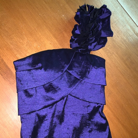 SNAP one shoulder purple bodycon mini dress wedding guest size 5 cocktail - Picture 11 of 12